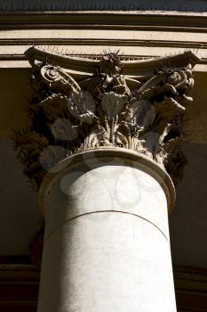 column at top in old church in the center of buenos aires argentina
