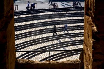 from inside of arena  el jem in tunisia,coliseum