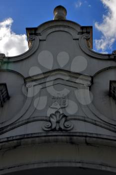  sky cloud cross at top in old church  in the center of buenos aires argentina