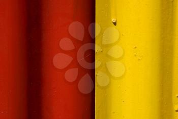 abstract colored red and yellow iron metal sheet in la boca buenos aires argentina