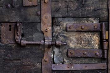 a lock in a door in a castle of bellinzona