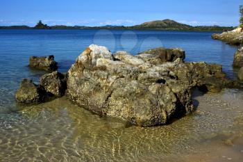 kisimamy bay, madagascar lagoon ,rock  and coastline