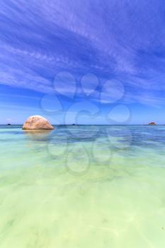 asia in thailand  kho tao  bay isle white  beach    rocks pirogue  and south china sea 