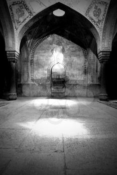 blur in iran inside the old antique mosque with glass and mirror traditional islam architecture
