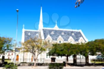blur  in south africa old  church  in city center of reinet graaf and religion building