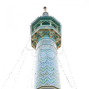 in iran  islamic mausoleum old architecture mosque  minaret near the sky