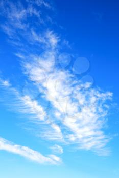 
in the blue sky white soft clouds and abstract background