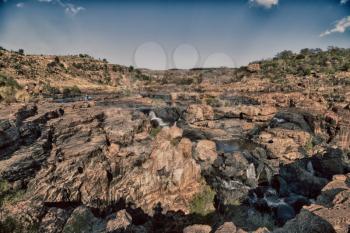 in south  africa river canyon park nature reserve  sky and rock