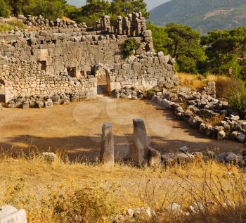  old  temple and theatre in arykanda antalya turkey asia sky and ruins
