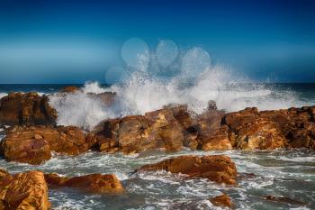  blur  in south africa    sky ocean    tsitsikamma reserve  nature and rocks
