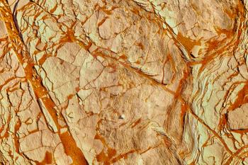 old desert and the abstract cracked sand texture  in oman    rub  al khali 
