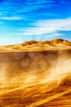 the empty quarter  and outdoor   sand  dune in oman old desert rub   al khali 
