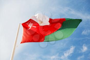 and the cloudy sky in oman waving flag 