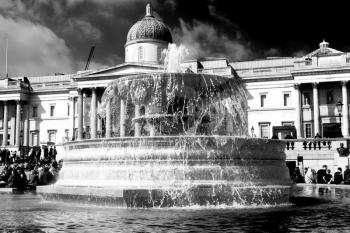 in london england trafalgar square and the    old water  fountain 