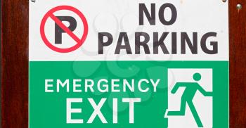 blur  in south africa  emergency  exit signal and no parking icon