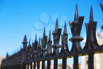 abstract  metal in europe    railing steel  and background