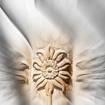 blur  in old iran mousque the column  incision of a flower like abstract background