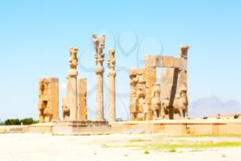 blur in iran persepolis the old  ruins historical destination monuments and ruin
