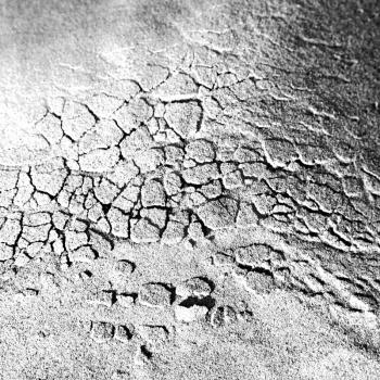 old desert and the abstract cracked sand texture  in oman    rub  al khali 