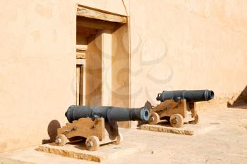castle and cannon near the wall in oman muscat the old 