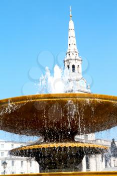 in london england trafalgar square and the  old water  fountain 