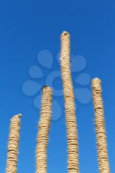 in   ethiopia africa  bamboo and rope abstract in the sky concept of differences