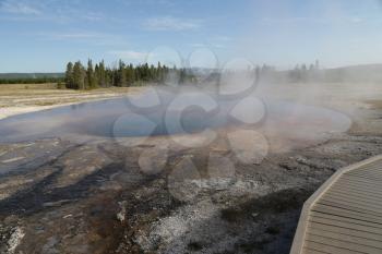 in USA inside the yellowstone national park the brauty of amazing nature tourist destination
