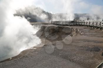 in USA inside the yellowstone national park the brauty of amazing nature tourist destination
