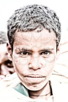 ETHIOPIA,LALIBELA-CIRCA  JANUARY 2018--unidentified   young boy in the genna celebration