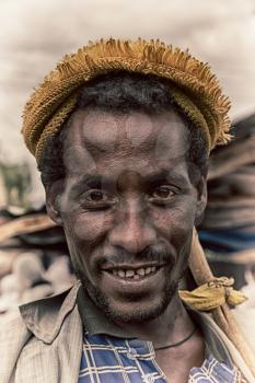 ETHIOPIA,LALIBELA-CIRCA  JANUARY 2018--unidentified old man  in the genna celebration

