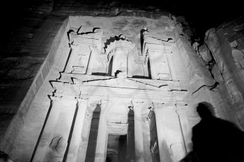 the antique site of petra in jordan the beautiful wonder of the world at night
