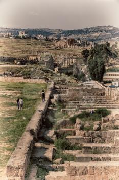 in jerash jordan the antique archeological site classical    heritage for tourist