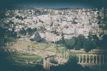 in jerash jordan the antique archeological site classical heritage for tourist