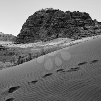 in the wadi rum desert of jordan  sand and mountain  adventure destination
