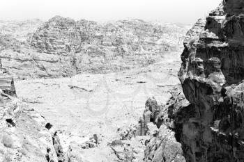 from high  the antique site of petra in jordan the beautiful wonder of the world
