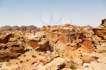 from high  the antique site of petra in jordan the beautiful wonder of the world
