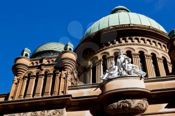 in  australia sydney the antique queen victoria building and the dome in the sky