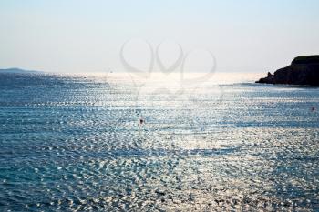 foam and froth in the sea    of mediterranean greece