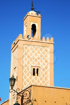 in maroc africa      minaret  and the blue     sky