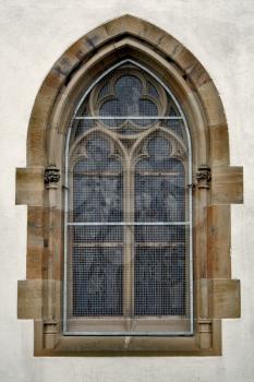 black window of a church in ravensburgher germany