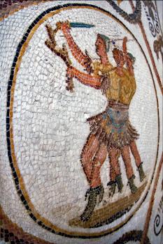 warrior mosaic piece of  ceramics in the monument Museum of the bard tunisia