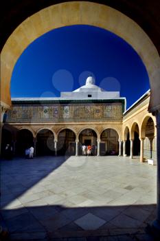  door sky and arc Great Mosque of Kairouan Tunisia  the fourth most sacred place of islam
