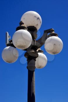 a street lamp blue sky   in colonia del sacramento  uruguay