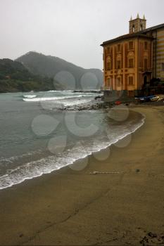  boat water house and coastline in sestri levante italy
