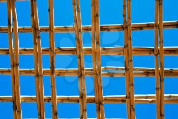 morocco abstract bamboo roof in the    africa  sky