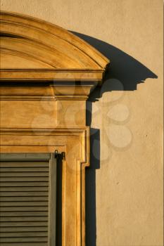 old  window shadow in italy milan