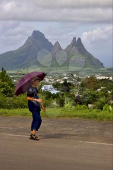 women   cloudy mountain plant tree and hill in trou aux cerfs mauritius