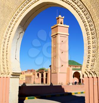 in maroc africa   minaret and the blue sky