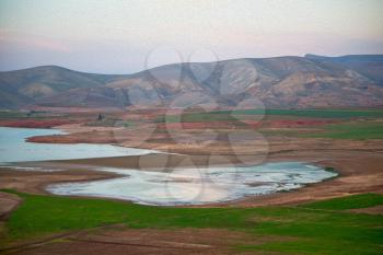 pond and lake in the mountain morocco land 