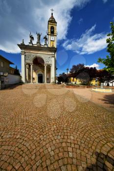  in italy   cairate varese  the old wall terrace church watch bell clock tower  